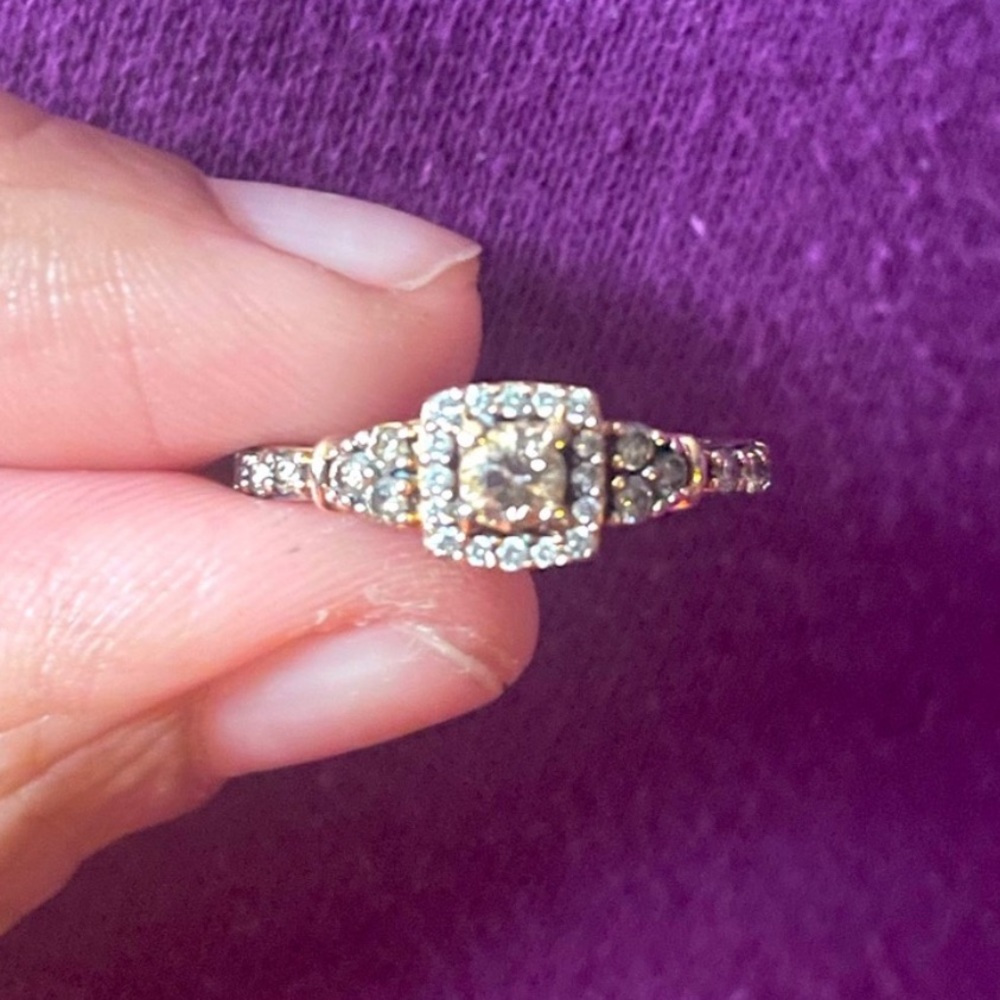 Chocolate diamond 14 K rose gold Levian ring - Picture 6 of 15